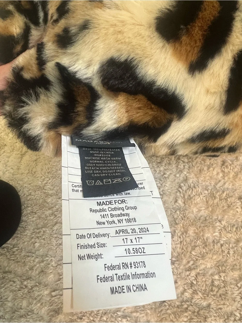 Heart-Shaped Faux Fur Leopard Print Pillow